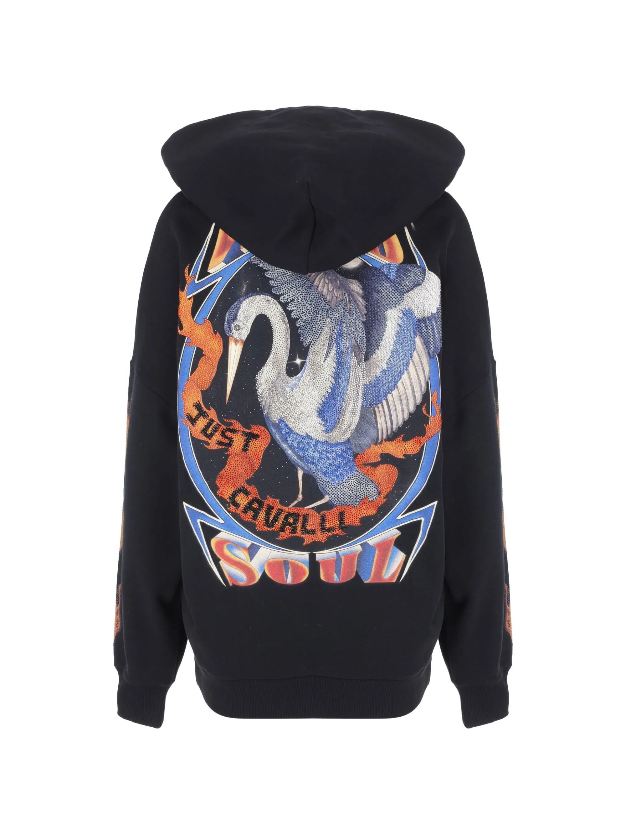 HERON STRASS SWEATSHIRTS COTTON BLACK #899  JUST CAVALLI Felpe 81PAIE05 CF102